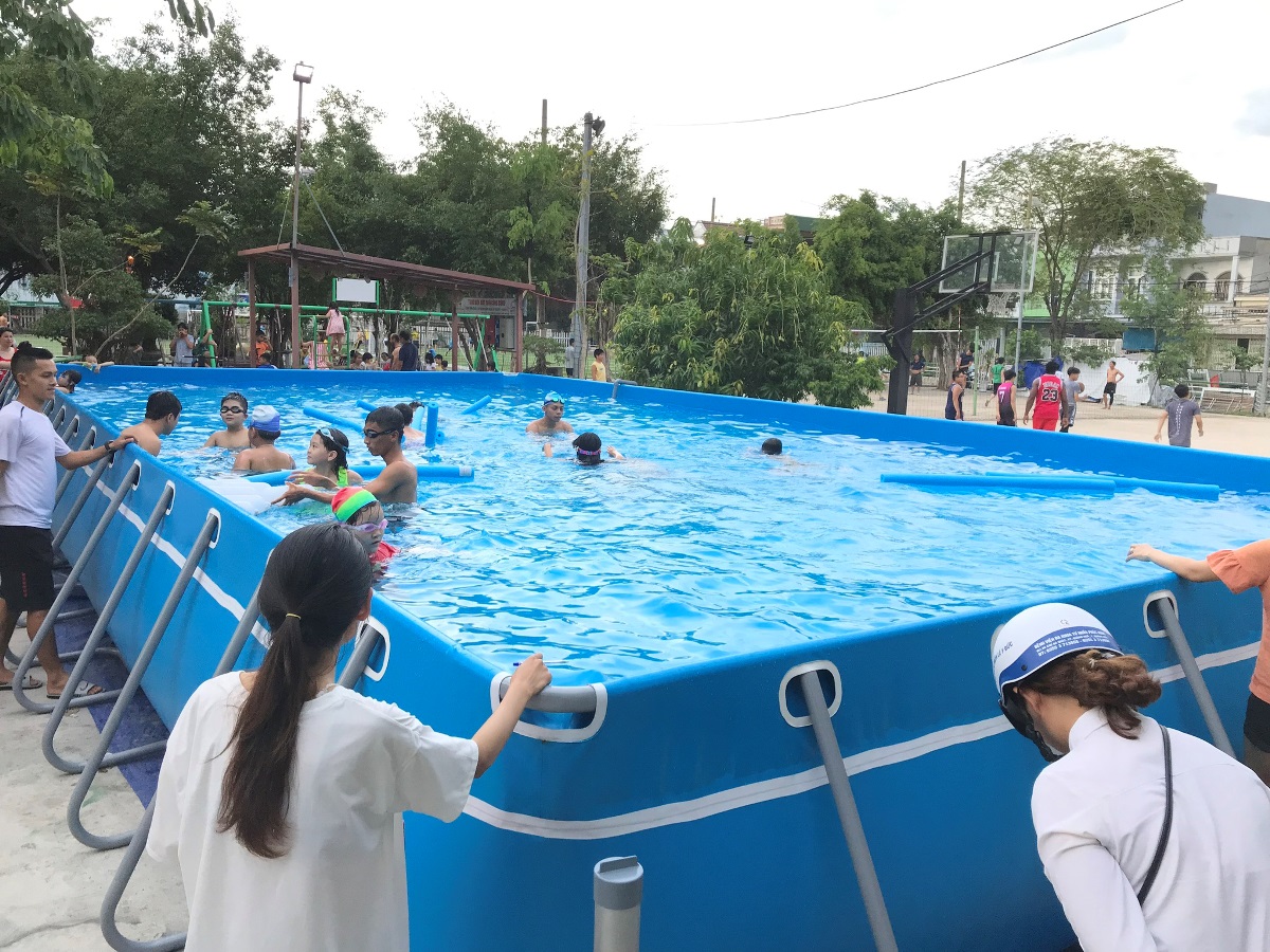 Mô hình bể bơi lắp ráp với chi phí tiết kiệm, thời gian sử dụng hiệu quả. NVCC.