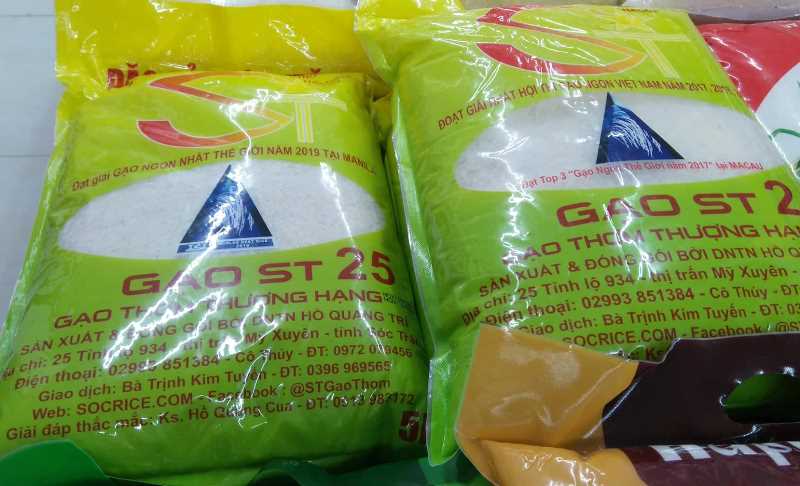 Sản phẩm gạo ST25. Ảnh: Bảo An/Báo Tin tức