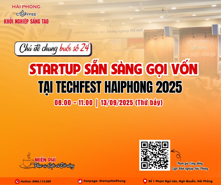 HẢI PHÒNG- CAFE KHỞI NGHIỆP SÁNG TẠO 24: STARTUP SẴN SÀNG GỌI VỐN TẠI TECHFEST HAIPHONG 2025