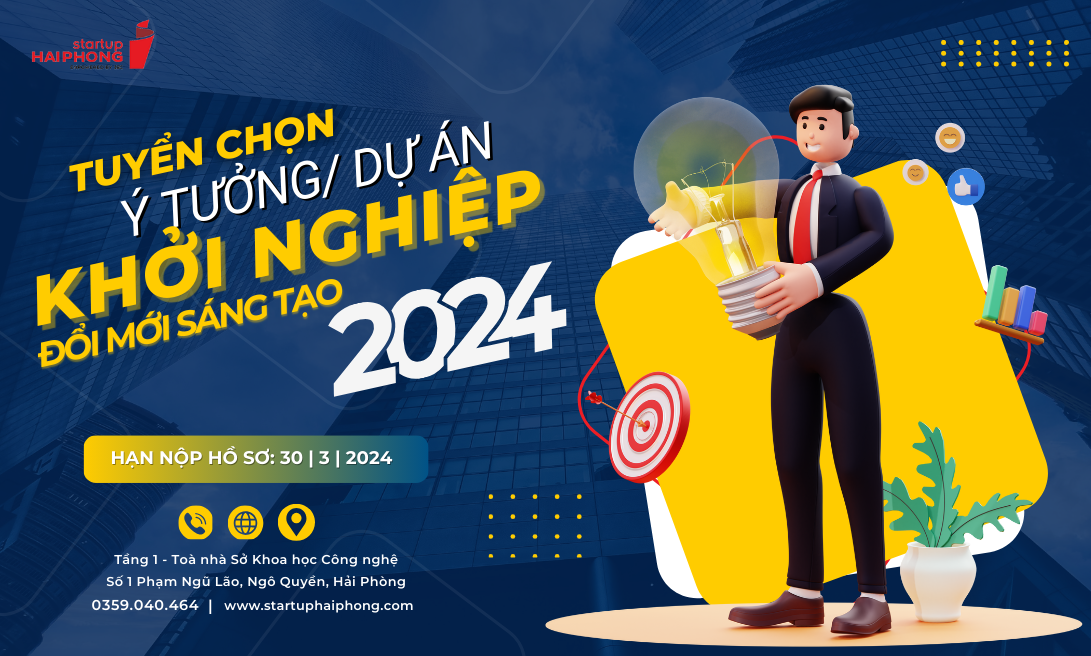 THÔNG BÁO TUYỂN CHỌN DỰ ÁN KHỞI NGHIỆP ĐỔI MỚI SÁNG TẠO NĂM 2024