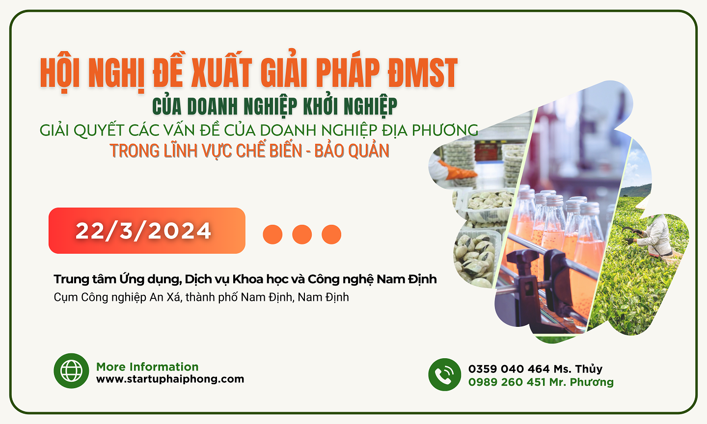 Hội nghị đề xuất các giải pháp ĐMST giải quyết các vấn đề của doanh nghiệp địa phương trong lĩnh vực chế biến - bảo quản