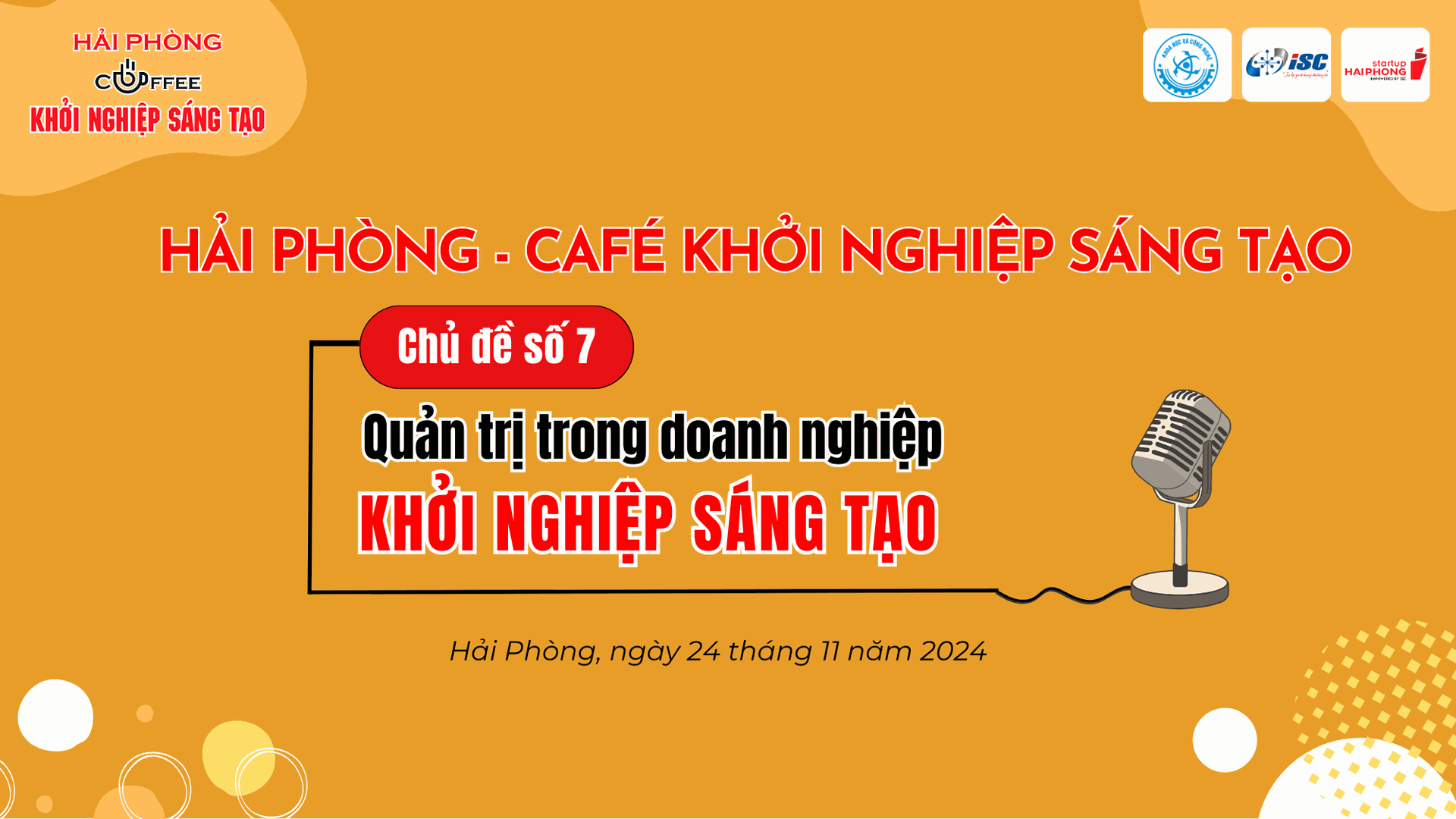 Hải Phòng- Cafe khởi nghiệp sáng tạo số 07: Quản trị trong doanh nghiệp khởi nghiệp sáng tạo